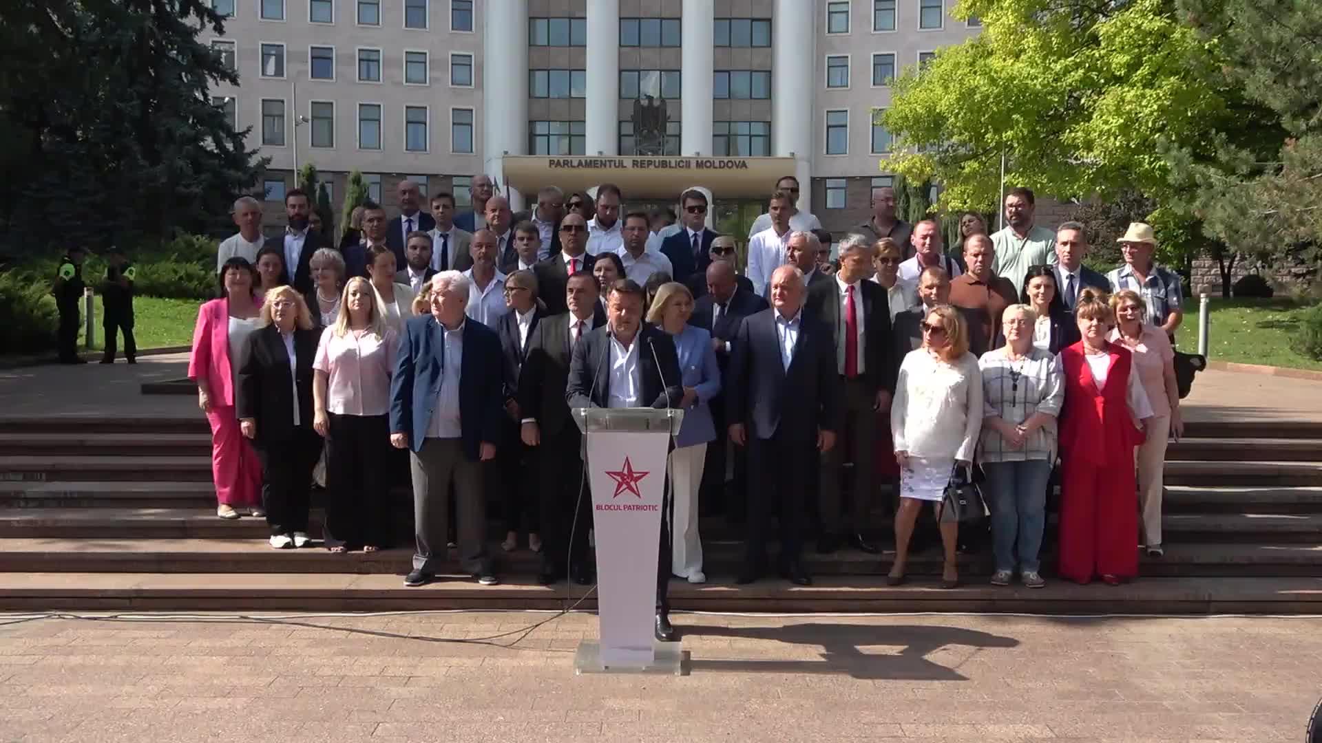 Briefing de presă susținut de către liderii Blocului Electoral Patriotic al Socialiștilor, Comuniștilor, Inima și Viitorul Moldovei