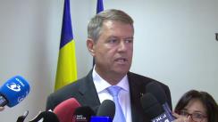 Declarație de presă susținută de Președintele României, Klaus Iohannis