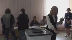 Alegeri Bălți 2018: Exprimarea votului de către candidatul la funcția de primar general al mun. Bălți din partea Partidului Platforma Demnitate și Adevăr, Arina Spătaru