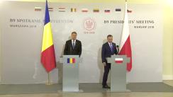 Declarații susținute de Președintele României, Klaus Iohannis, și Președintele Republicii Polone, Andrzej Duda, cu prilejul Reuniunii la nivel înalt a Formatului București 9