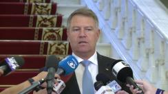 Declarație de presă susținută de Președintele României, Klaus Iohannis