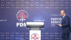 Briefingul săptămânal organizat de Partidul Democrat din Moldova