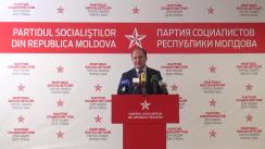 Conferință de presă susținută de către Partidul Socialiștilor din Republica Moldova