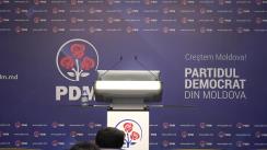Briefingul săptămânal organizat de Partidul Democrat din Moldova