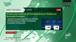 Declarații de presă susținute de Președintele Parlamentului European, Antonio Tajani, și Președintele României, Klaus Iohannis