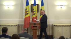 Conferință de presă susținută de Președintele Republicii Moldova, Igor Dodon, privind bilanțul vizitei sale oficiale în Federația Rusă