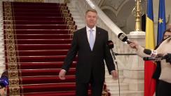 Declarația de presă susținută de Președintele României, Klaus Iohannis