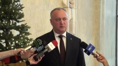 Declarație de presă susținută de Președintele Republicii Moldova, Igor Dodon