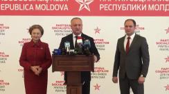 Declarații după ședința Consiliului Republican al Partidului Socialiștilor din Republica Moldova