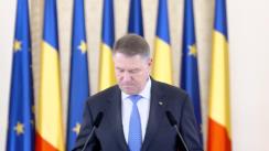 Declarație de presă susținută de Președintele României, Klaus Iohannis, la finalul ședinței Consiliului Suprem de Apărare a Țării