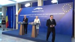 Conferință de presă comună a prim-ministrului României, Viorica Dăncilă, și președintelui Comisiei Europene, Jean Claude Juncker