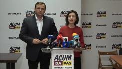 Briefing de presă organizat de blocul ACUM DA PAS după închiderea secțiilor de votare