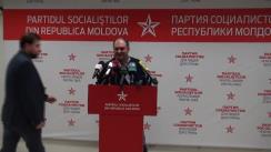 Briefing organizat de Partidul Socialiștilor din Republica Moldova după prezentarea primelor rezultate preliminare