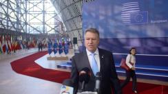 Declarații de presă susținute de Președintele României, Klaus Iohannis, la sosirea la Consiliul European