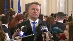 Declarații de presă susținute de Președintele României, Klaus Iohannis