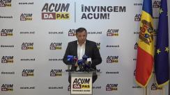 Conferință de presă susținută de președintele Platformei DA, copreședinte al Blocului ACUM, primarul ales al municipiului Chișinău, Andrei Năstase