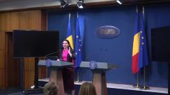 Conferință de presă susținută de Ministrul Sănătății al României, Sorina Pintea