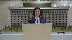 Briefing de presă susținut de Prim-ministrul Republicii Moldova, Maia Sandu, cu referire la ultima declarație a Uniunii Europene