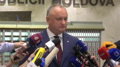 Declarație de presă susținută de Președintele Republicii Moldova, Igor Dodon