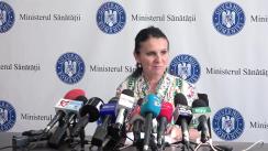 Conferința de presă susținută de ministrul Sănătății al României, Sorina Pintea