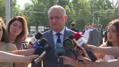 Declarația Președintelui Republicii Moldova, Igor Dodon, după depuneri de flori la Monumentul lui Ștefan cel Mare și Sfânt