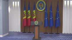 Conferință de presă susținută de Prim-ministrul Republicii Moldova, Maia Sandu, privind subiectele abordate în cadrul ședinței Comisiei pentru Situații Excepționale