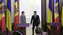 Conferință de presă susținută de Prim-ministrul Republicii Moldova, Maia Sandu, și Președintele Ucrainei, Volodimir Zelensky