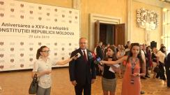 Declarația Președintelui Republicii Moldova, Igor Dodon, după Ceremonia consacrată aniversării a 25-a a adoptării Constituției Republicii Moldova