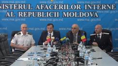 Briefing susținut de Ministrul Afacerilor Interne al Republicii Moldova, Andrei Năstase, șeful IGSU, Mihail Harabagiu, și secretarul de stat al MAI al României, Raed Arafat