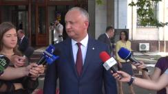 Declarațiile Președintelui Republicii Moldova, Igor Dodon, după ceremonia militar-protocolară la Ministerul Apărării dedicată aniversării a XXVIII-a de la formarea Armatei Naționale