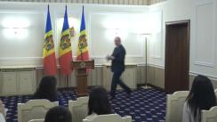 Declarații de presă după ședința de lucru a Președintelui Republicii Moldova, Igor Dodon, cu președintele Parlamentului Republicii Moldova, Zinaida Greceanîi și cu prim-ministrul Republicii Moldova, Ion Chicu