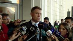 Declarații de presă susținute de Președintele României, Klaus Iohannis, înaintea participării la Adunarea Generală a Asociației Municipiilor din România