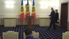 Declarații de presă după ședința de lucru a Președintelui Republicii Moldova, Igor Dodon, cu președintele Parlamentului Republicii Moldova, Zinaida Greceanîi și cu prim-ministrul Republicii Moldova, Ion Chicu