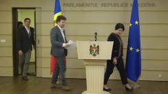 Conferință de presă susținută de deputatul Fracțiunii PAS Blocul ACUM, Dan Perciun, de lansare a inițiativei legislative „Moldova fără numerar”