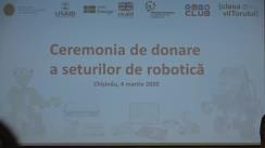 Ceremonia de donare a seturilor de robotică către 45 de școli publice