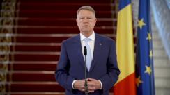 Declarație de presă susținută de Președintele României, Klaus Iohannis, după ședința de evaluare și prezentare a măsurilor cu privire la gestionarea epidemiei COVID-19