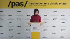 Conferință de presă susținută de Președintele PAS, Maia Sandu