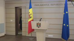 Conferința de presă susținută de deputații PAS: Dan Perciun, Igor Grosu, dar și ministra Finanțelor în Guvernul Sandu, Natalia Gavrilița cu tema „Poziția PAS cu privire la asumarea de răspundere a guvernului”