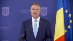 Declarație de presă susținută de Președintele României, Klaus Iohannis, după întâlnirea cu Prim-ministrul României, Ludovic Orban, pe tema fondurilor europene alocate României