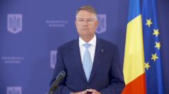 Declarație de presă susținută de Președintele României, Klaus Iohannis, după ședința privind măsurile de gestionare a epidemiei COVID-19