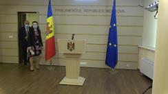 Briefing de presă susținut de către deputații Fracțiunii Platforma DA, Blocul ACUM, Chiril Moțpan și Stela Macari