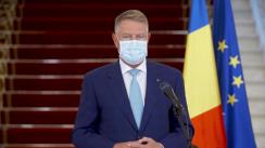 Declarație de presă susținută de Președintele României, Klaus Iohannis