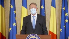 Declarație de presă susținută de Președintele României, Klaus Iohannis