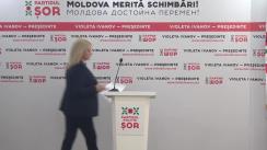 Briefing de presă susținut de candidatul la funcția de președinte al Republicii Moldova, Violeta Ivanov, cu un apel către toate partidele politice