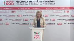 Briefing de presă susținut de Candidata Partidului Politic „ȘOR” la alegerile prezidențiale, Violeta Ivanov