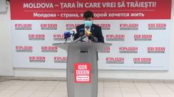 Briefing de presă susținut de stafful candidatului independent la alegerile prezidențiale, Igor Dodon