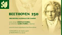 Concert organizat de Sala cu Orgă - Beethoven 250, cu participare Orchestrei Naționale de Cameră, prim-dirijor Cristian Florea, solistă - Maria Florea, vioară/Spania