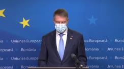 Declarația de presă susținută de Președintele României, Klaus Iohannis, înaintea participării la reuniunea Consiliului European