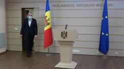 Briefing de presă susținut de vicepreședintele Parlamentului Republicii Moldova, Alexandru Slusari, cu tema „Criminalizarea Parlamentului generează criminalizarea societății”