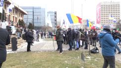 Miting de protest al sindicatelor afiliate PUBLISIND, în fața Prefecturii Iași 